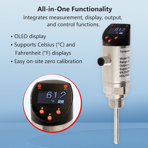 Holykell OLED <strong>Display</strong> 4-20mA NPN PNP Output PT100 Temperature <strong>Sensor</strong> Switch for Pipeline <strong>System</strong> Supervision - Product Image 4