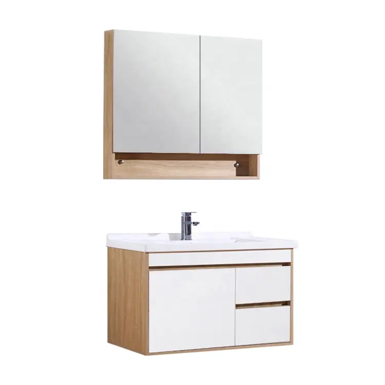 Beyaz havza Vanity basit tasarım duşakabin banyo depolama dolapları banyo Vanity mobilya