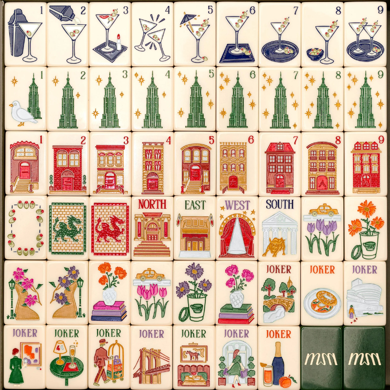 Green New York Mahjong Tiles