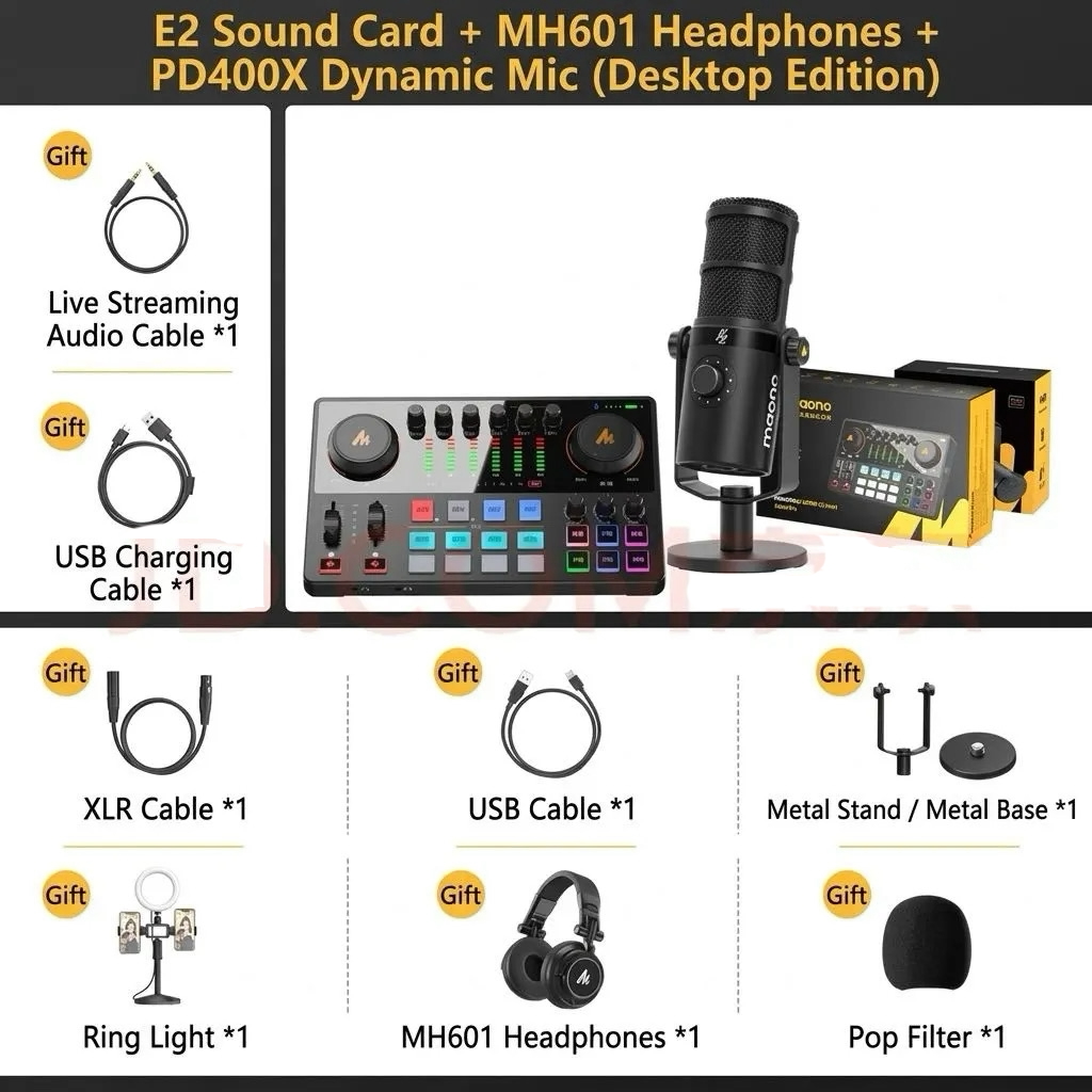 Kit microphone PD400X + casque MH601 + carte son AME2A