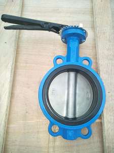 API 6D DN300 PN16 เหล็กดัดวาล์วผีเสื้อ Wafer ราคา - Product Image 4