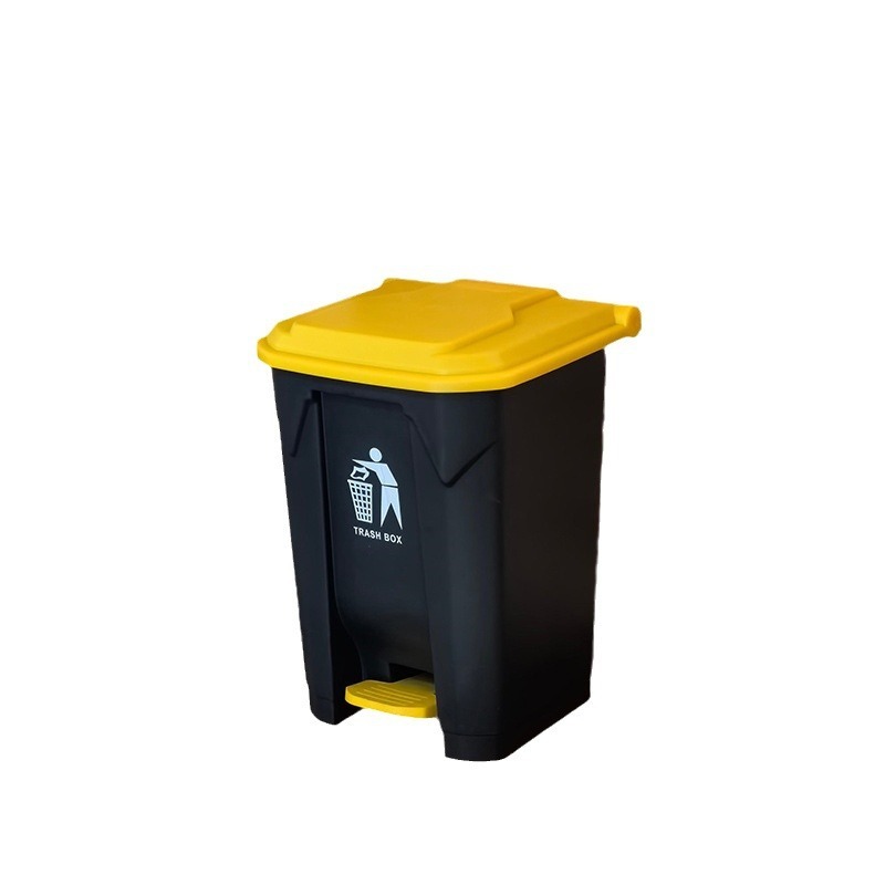 seau gris avec couvercle jaune
