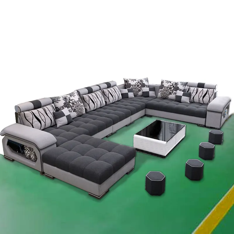 ชุดโซฟา7ที่นั่ง,เฟอร์นิเจอร์ห้องนั่งเล่นดีไซน์ทันสมัยสามารถปรับแต่งได้จากโรงงานเตียงโซฟาหรู