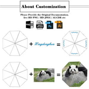 CJX945定制批发彩色双层防风由内而外C形手柄倒转带标志印花雨伞 - Product Image 5