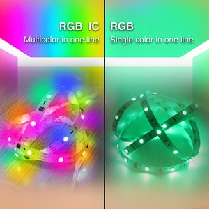 16.4ft 5m Dc 12v RGBICドリームカラー屋外防水IP65ブルートゥーススマートWifiTVサウンドエフェクトLEDストリップライト - Product Image 5