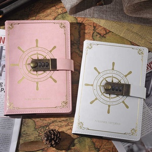 A5 Password <strong>Notebook</strong> Retro Diary <strong>with</strong> <strong>Lock</strong> Thickened Creative School Student <strong>Notepad</strong> Stationery Book Journals - Product Image 4