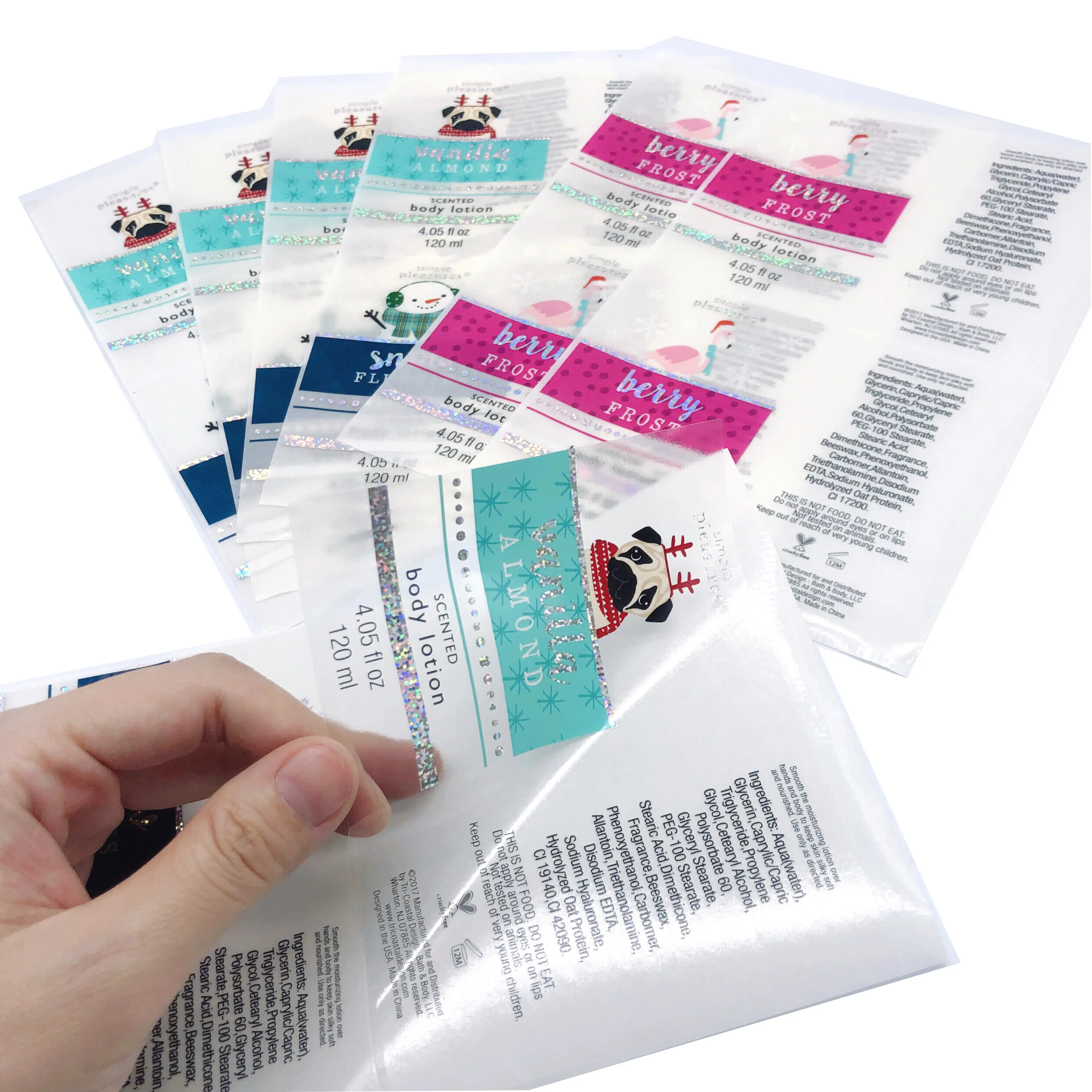 La migliore vendita autoadesiva personalizzata stampata trasparente a caldo rotolo adesivo etichetta trasparente etichetta adesiva per alimenti per l'imballaggio