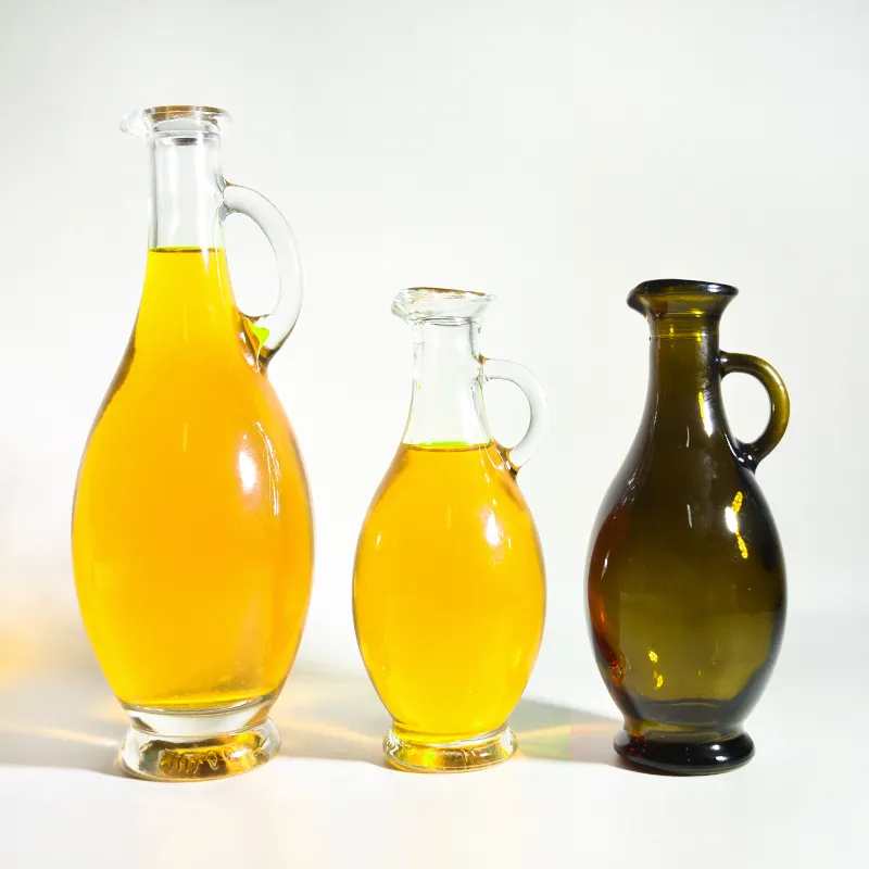 Bouilloire à huile en verre à large goulot avec poignée, couleur personnalisée 500ml 700ml