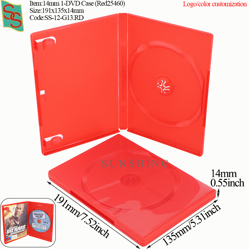 Boîtier 1 DVD 14 mm Rouge G13