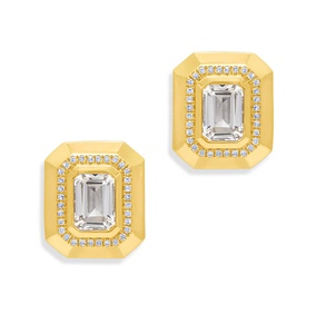 Milskye grosir perhiasan 18k berlapis emas 925 perak murni kuning emas topaz Berlian bisa menemukan anting-anting - Product Image 6