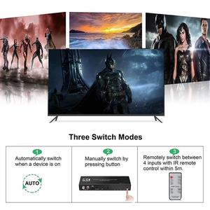 4K 4x2 conmutador divisor 4 Entrada 2 interruptor de salida con arco R/L 3,5mm Aux 60hz Coaxial SPDIF Audio Extractor