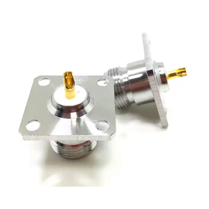 N tipi dişi Jack paneli 25x25mm 4-Hole flanş stokta RF uygulamaları için PCB dayanağı lehimleme ve kaynak konektörü için - Product Image 1