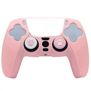 <strong>Custom</strong> Pink Cat Paw Silicone PS5 <strong>Controller</strong> Skins Protective Case Dust <strong>Shell</strong> Rubber PS5 Gaming <strong>Controller</strong> Cover
