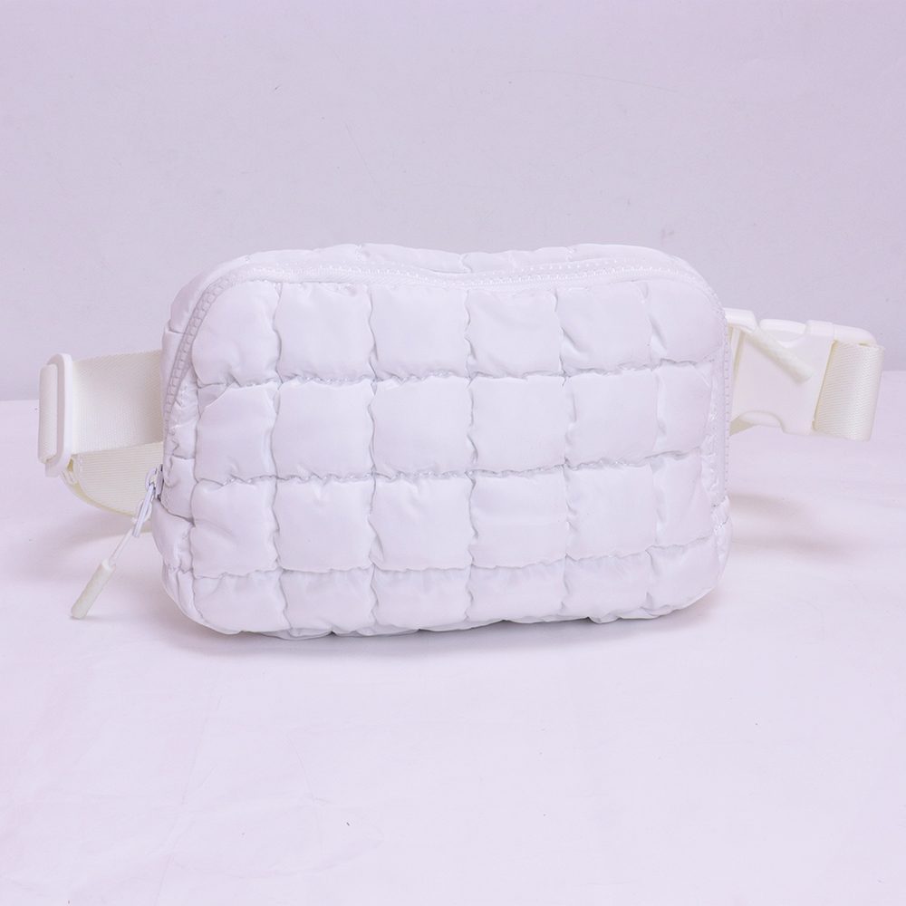 # White Puffer Belt Bag