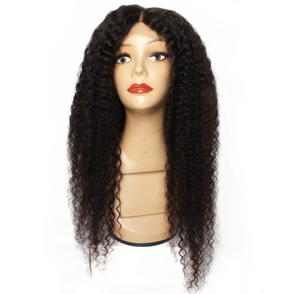 Wholesale Aliexpress Virgin Brazilian Hair 4*4 Lace Front Wigs For Black Woman 180% density jerry curl wig