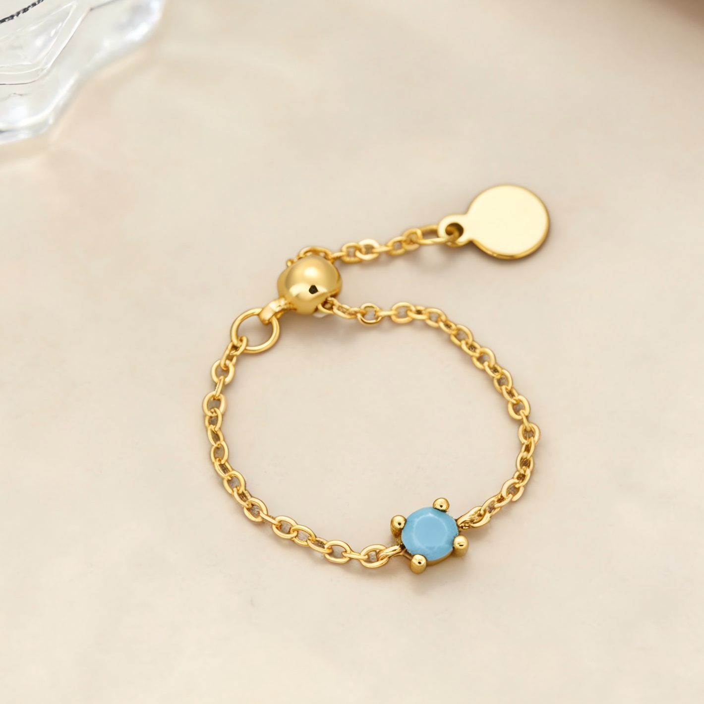 Laiton rond turquoise