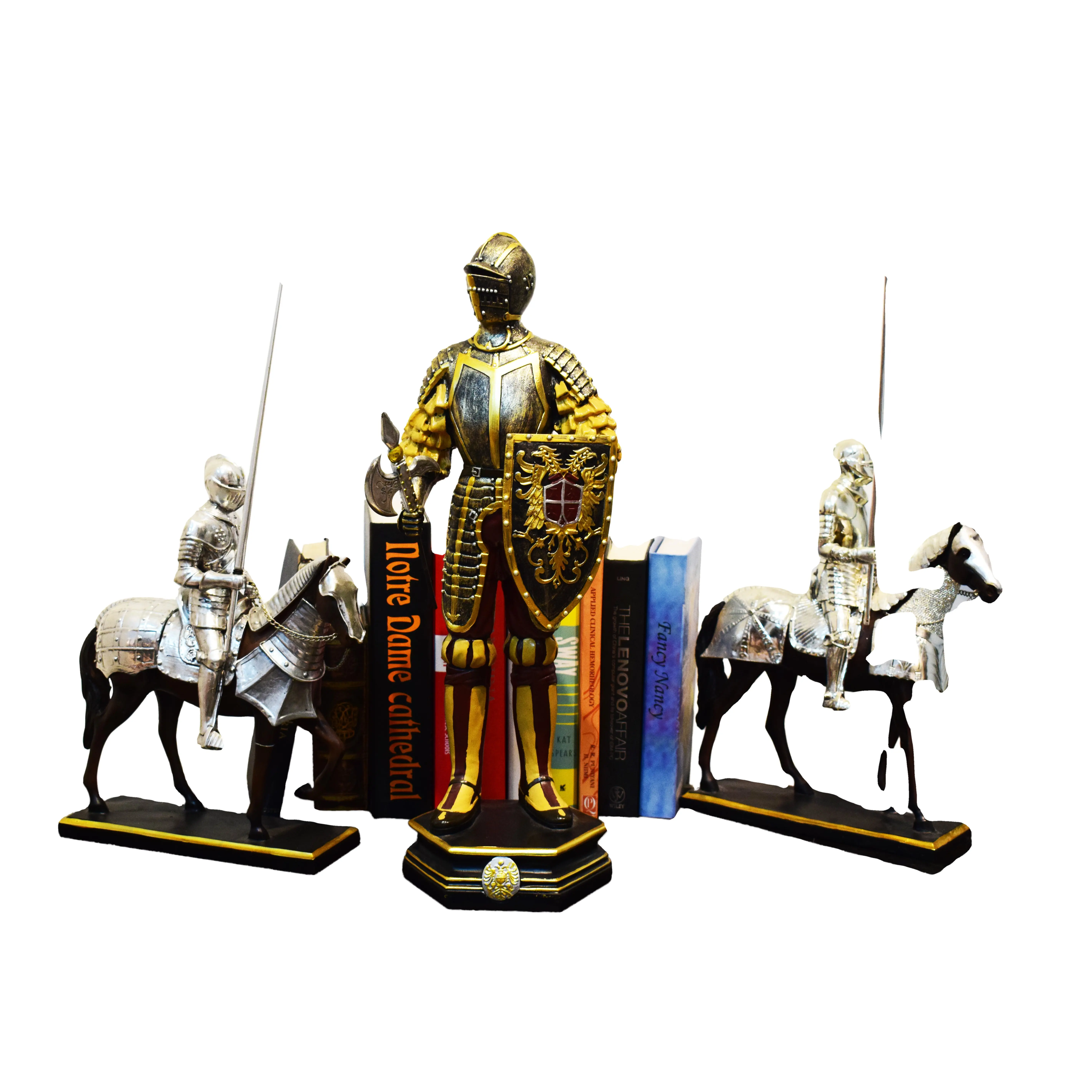 Guerrier cheval résine artisanat sculpture double soldat ensembles ornements militaire cadeau pour les amis