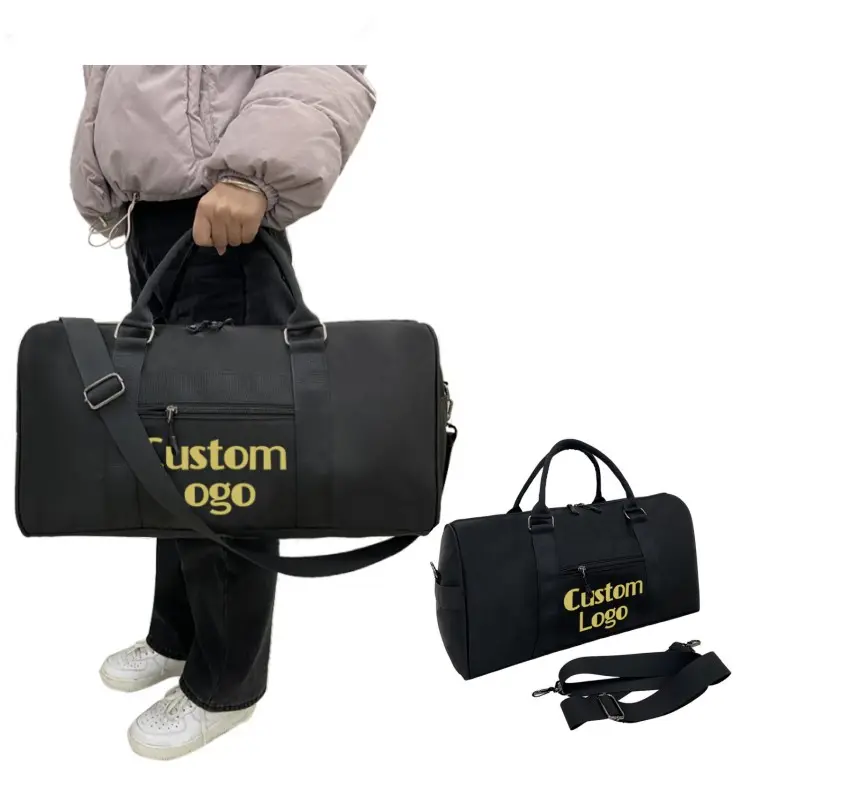 Bolsa de deporte de gimnasio de nailon portátil de fabricante, bolsa de lona impermeable para hombre más grande personalizada barata para Unisex