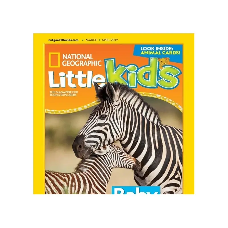 Custom di alta qualità lucida copertina rigida colorata nazionale geografica per bambini stampa rivista per educazione dei bambini di cartone animali