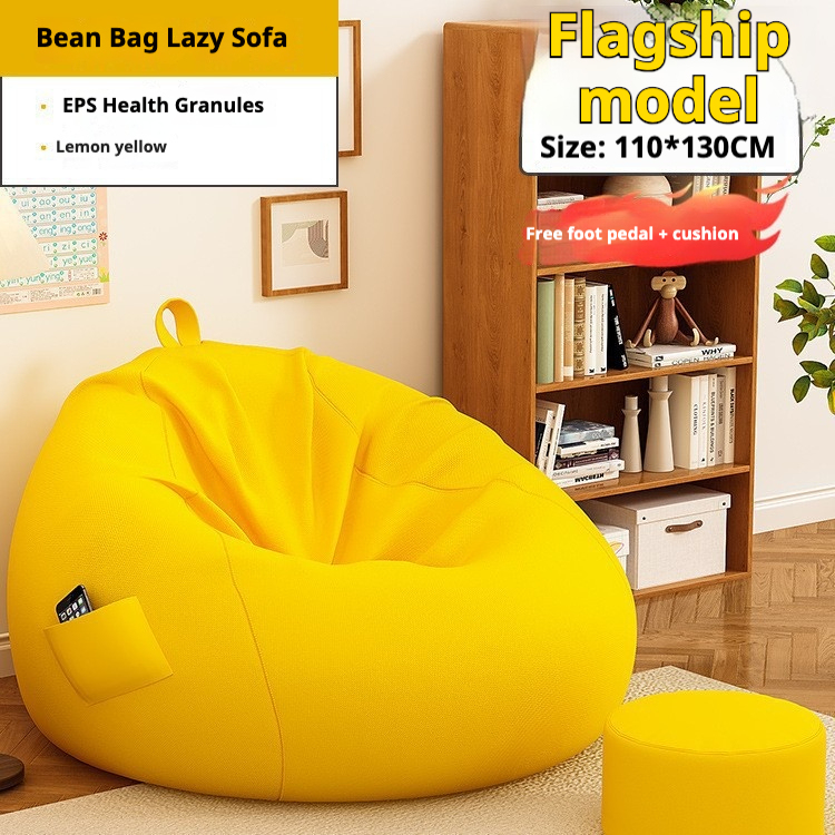 modelo insignia, doble acolchado, amarillo limón, almohada reposapiés en