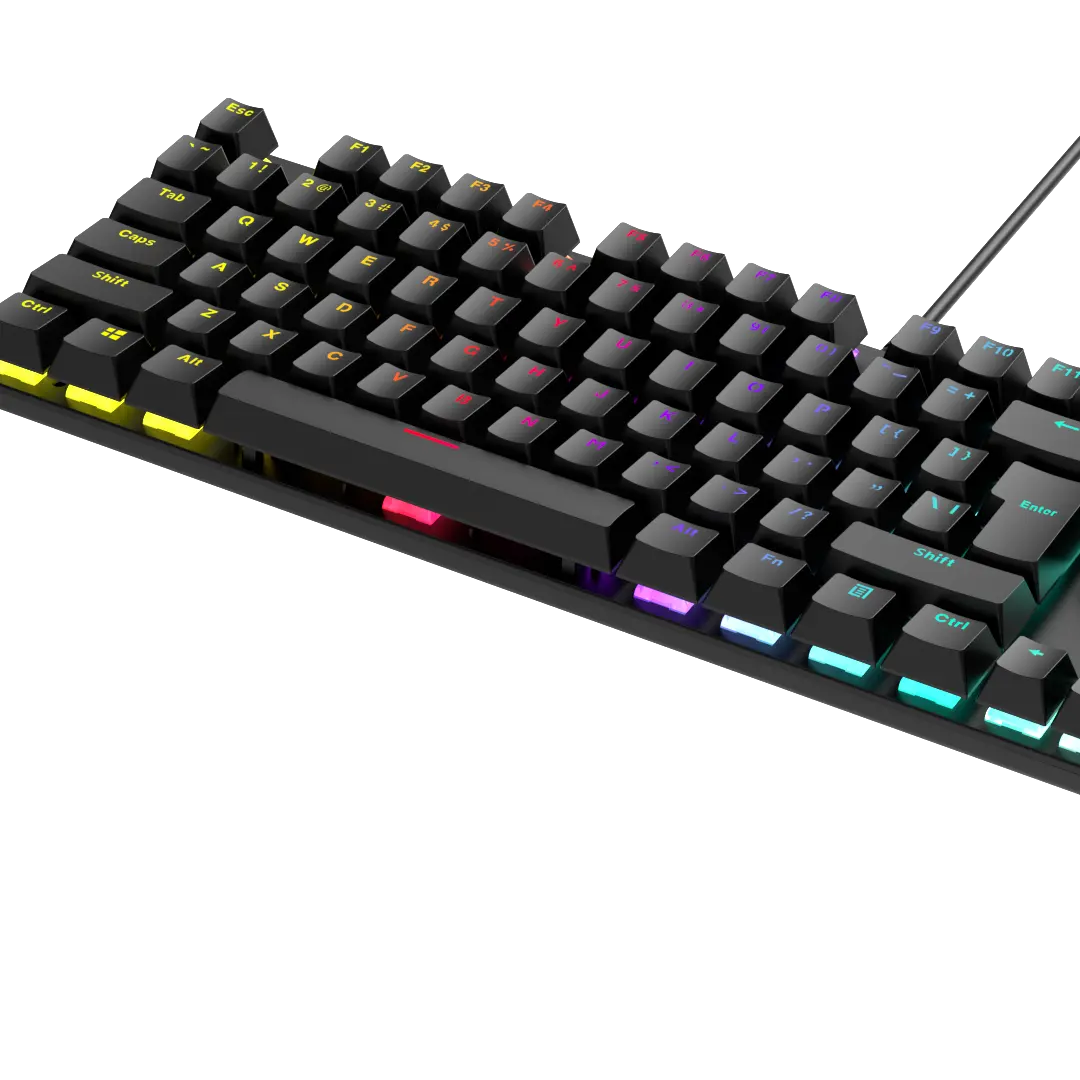 High Quality New Design 104 Key Rainbow Full Color Luminous Suspended Key Mechanical Keyboard Gaming Keyboard