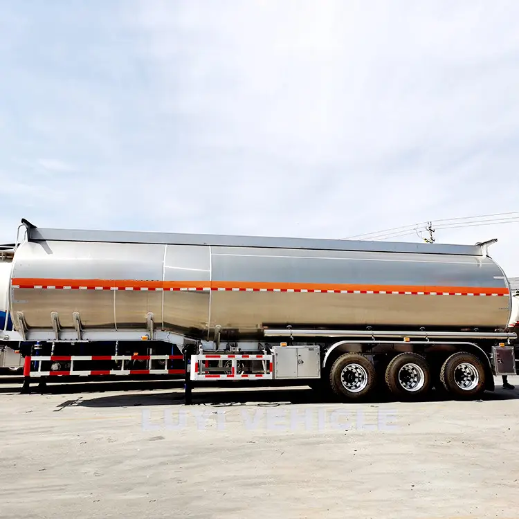 3 Axles 40000 45000 50000 liters Aluminum Diesel Fuel Tanker Semi Trailer For Sale
