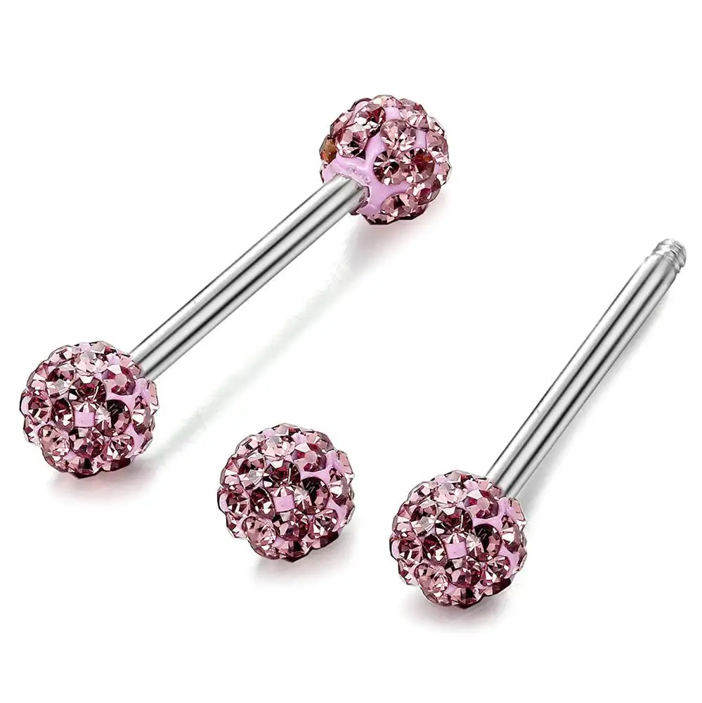 VRIUA-pendientes de diamante de acero inoxidable, Piercing para el cuerpo, para uñas, lengua y uñas