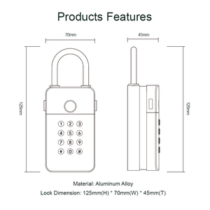 Liliwise Safe Código digital App Control Keybox Ocultar Cerradura DE SEGURIDAD Montado en la pared Almacenamiento portátil Smart Key Box