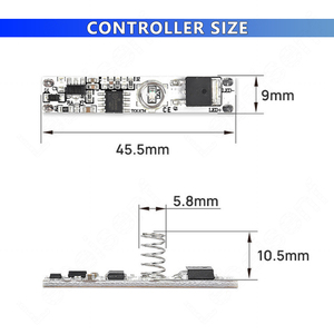 6A LED Light Built-in Touch Sensing ON/OFF Controller DC 12V 24V 1CH Bare Board 10-100% dimmerabile per COB Single Color Lamp Strip