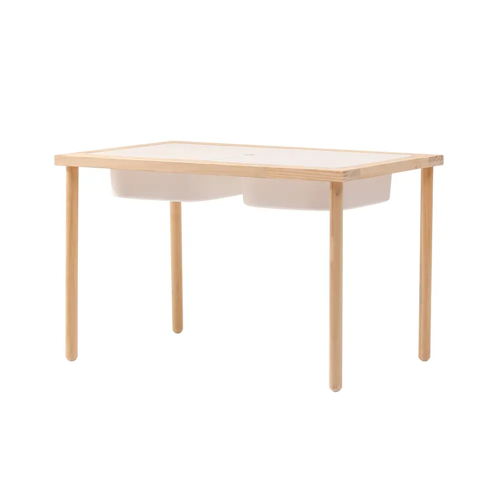 طاولة لعب خشبية مونتيسوري-طاولة أنشطة مهارات حسية مع صناديق تروفاست للأطفال