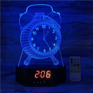 Nice Clock Shape Acrylic Clock Base <strong>Lamp</strong> 7 Colors Changeable with Alarm Clock Function Night Light Dropshipping Wholesale - Product Image 2
