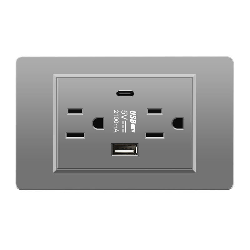 US Socket with USB and type C port