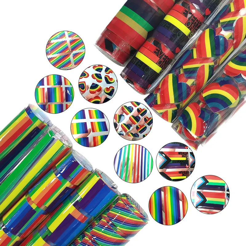 Caldo in magazzino 91x137cm Rainbow Pattern Design Jelly PVC Soft Film Fabric per fare scarpe/borse/artigianato