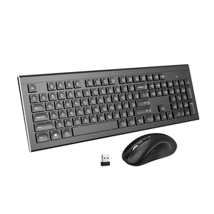 Gran oferta, 2,4 Ghz, 104 teclas, teclado ergonómico de tamaño completo, ratón, teclado inalámbrico resistente al agua y ratón para ordenador portátil de oficina - Product Image 1