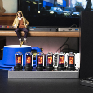 Современные DIY Nixie трубчатые часы с имитацией IPS дисплеем цифровые часы 6-значные светодиодные Полочные часы - Product Image 3