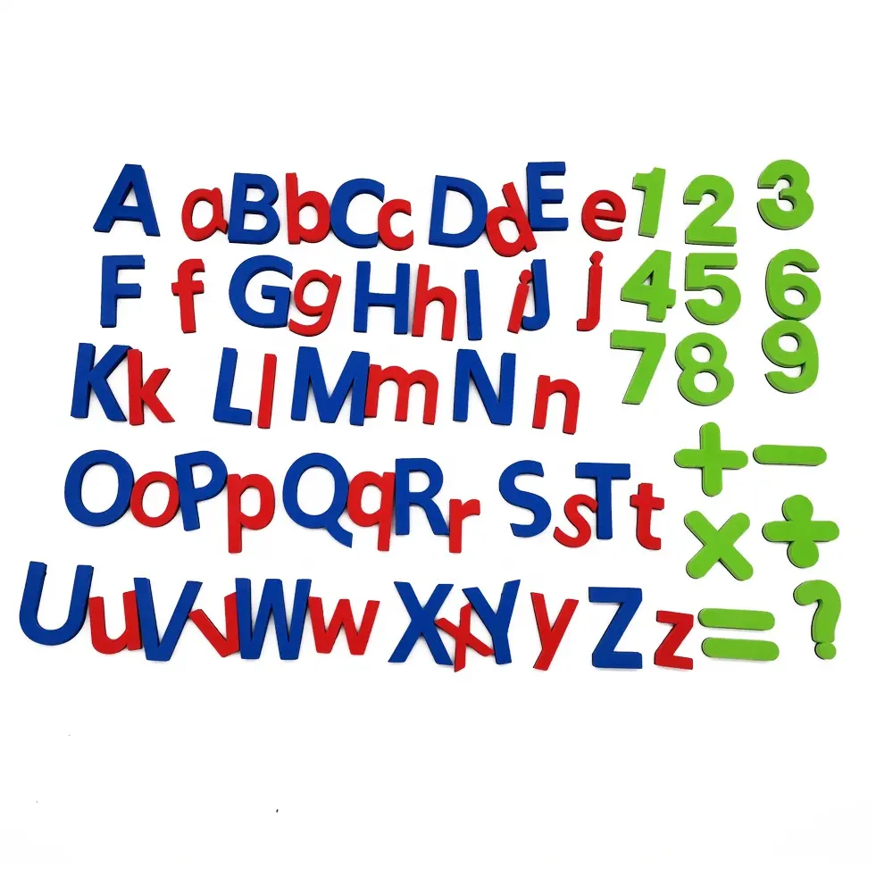 Letras e números de alfabeto de eva, letras e números de espuma magnética árabe para crianças 2023