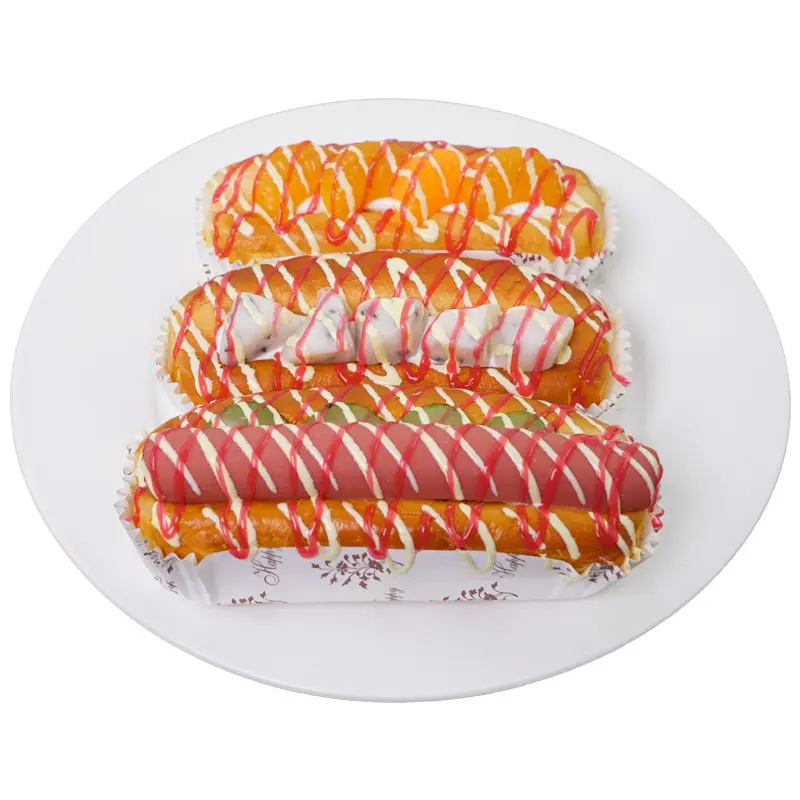 CXQD hot dog bollo sabor suave juguete decoración jamón salchicha queso nevera pegatina modelo de simulación