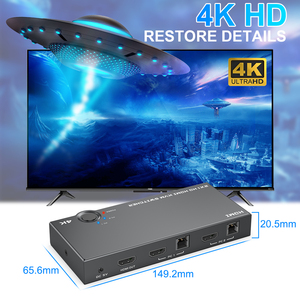 Rocketek 2 en 1 para conmutador KVM HDMI Controlador de salida libre 2 computadoras comparten 1 Monitor HD y 4 Dispositivos USB - Product Image 4
