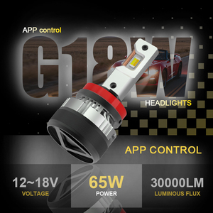 Gview bán buôn bán hàng trực tiếp 130W 30000 lumen công suất cao ứng dụng kiểm soát đèn pha <span class=keywords><strong>LED</strong></span> Kit g18w H8 H11 với chức năng thông minh - Product Image 2