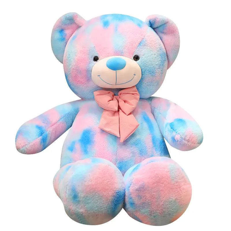 2023 nuevo inventado lazo a cuadros peluche oso de peluche 60cm azul y rosa peluche moda clásica juguetes personalizados para niños