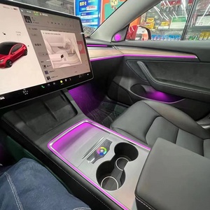 Factory New Car Interior <strong>LED</strong> Lighting System Accessories <strong>RGB</strong> 128 Color <strong>Led</strong> Light Car Ambient Light Kit for Tesla Model 3/Y - Product Image 2