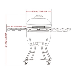 SEB KAMADO komado bono 24 inç kırmızı sou videkamado parrillas de pollos ekstra büyük barbekü seramik kamado kıbrıs izgara - Product Image 3
