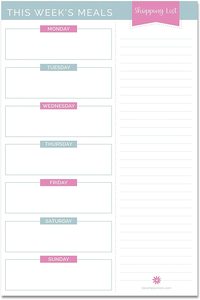 Customized Plan Weekly Menu 6&quot; X 9&quot; Meal Planning Pad with Tear Off Shopping <strong>List</strong> Grocery <strong>List</strong> Magnetic Notepad - Product Image 2