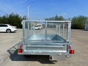Eden Custom High-Performance Single Axle Box Trailer Hot Dip Galvanized with Powder Coating <strong>Mesh</strong> Cage <strong>Ramp</strong> for Cargo Utility Use - Product Image 5