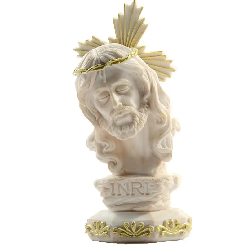 Figura de resina decorativa para decoración de escritorio, regalo religioso, escultura de Jesús