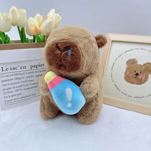 Toptan 8 inç gıda oyuncak peluş karikatür ördek ayı hayvan Mini dolması peluş kurbağa fil solucan oyuncak pençe makinesi için toplu