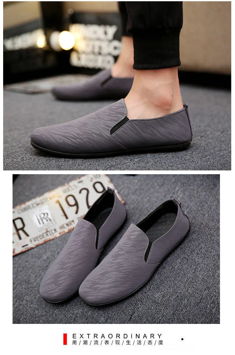 Fashion Mans Shoes Breathable Men Flat Casual Lazy Shoes Slip-on Loafers Peas Shoes