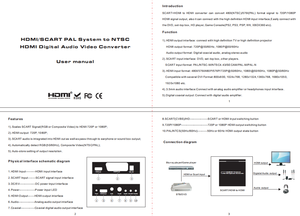 <strong>HDMI</strong>/<strong>Scart</strong> to <strong>HDMI</strong>+coaxial Converter with 3.5mm Interface,Automatically Detect RGB(50/60Hz), Composite Video(NTSC/PAL) - Product Image 6