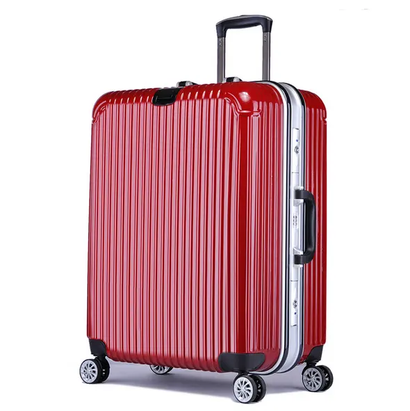 Valise plastique de voyage à roulettes pour femme, valise pour voyage de grande capacité, avec cadre en aluminium,