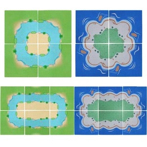 Juego de bloques de construcción educativos, montaje de partículas pequeñas, patrón de escena de juguete, placa Base de isla militar de Río - Product Image 2